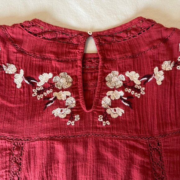 Free People Perfectly Victorian Embroidered Mini Dress | Size Medium - Picture 6 of 14